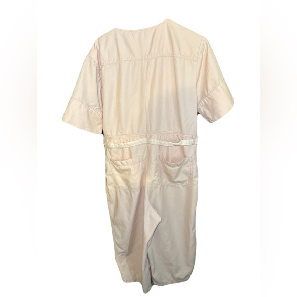 Madewell Size 14 Top-Stitched Coverall Utility Straight Leg Jumpsuit Blush Pink - Picture 3 of 8